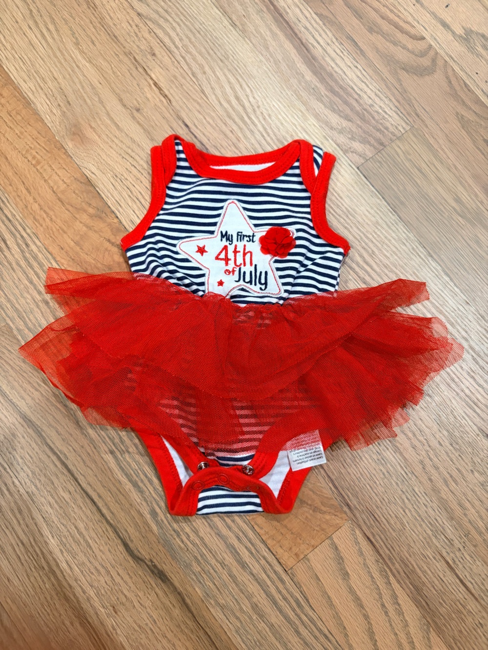 Baby Starters baby girl 4th of July onesie with tutu skirt